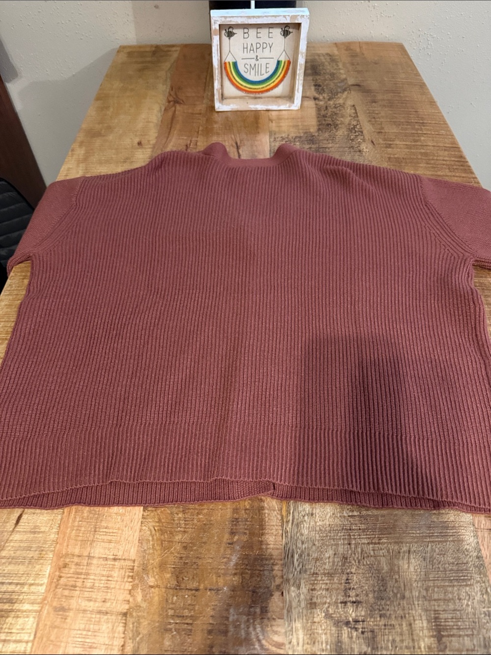 Women's Ribbed Button-Front Sweater Cardigan - Rust - Picture 5 of 5